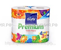 Туалетная бумага SIPTO Premium белая 3-х сл. 4 шт. *12