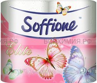 Туалетная бумага Soffione Elite 3-х сл. 4 рулона белая *20