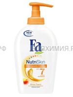 Жидкое мыло крем "ФА" NutriSkin Интенсивная забота Белый персик 250мл. *6*12