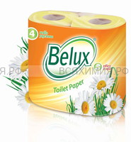 Туалетная бумага BELUX 2-х сл. 4шт.желтая *12