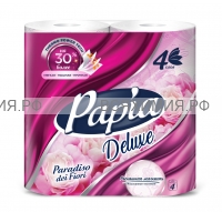 Хаят PAPIA Туалетная бумага Deluxe 4-х слойн. PARADISO del Fiori 4 шт *14*504