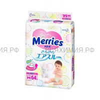 MERRIES Подгузники для детей М 6-11 кг /64шт *1*4